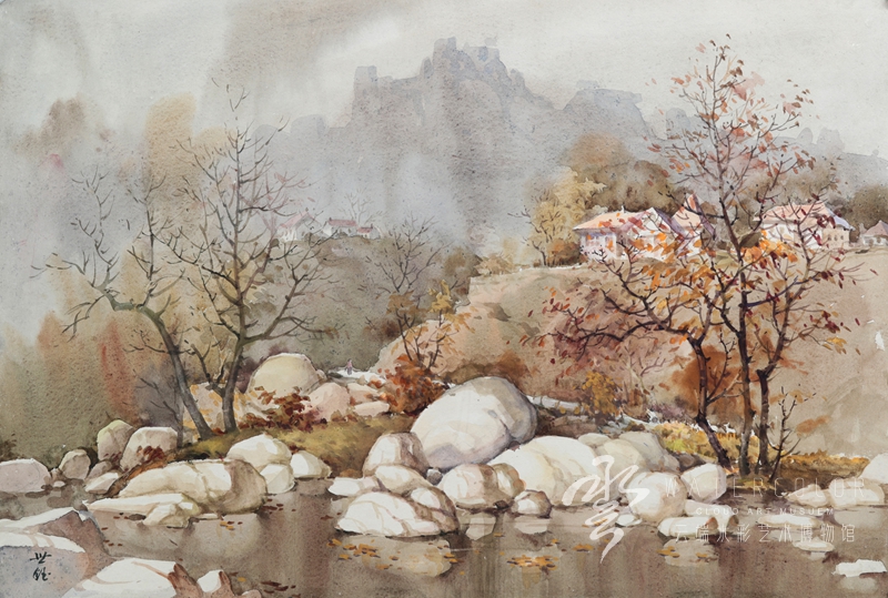 姜世玉 《秋水如镜》 54*79cm 1994年